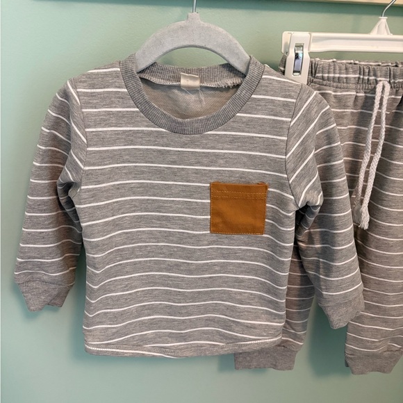 Grey Striped Matching Set - Picture 2 of 5